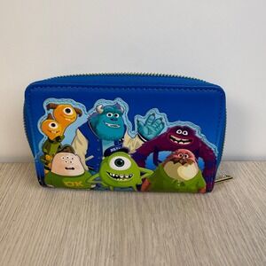 Loungefly Pixar Monsters University Oozma Kappa Zip Around Wallet Blue MU Mike